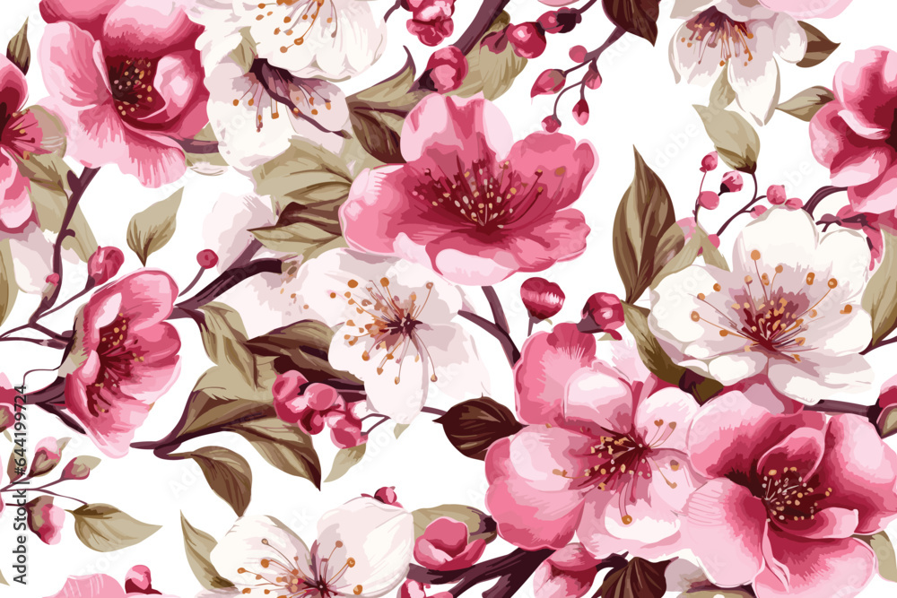 floral and flower pattern illustration ,flat design .