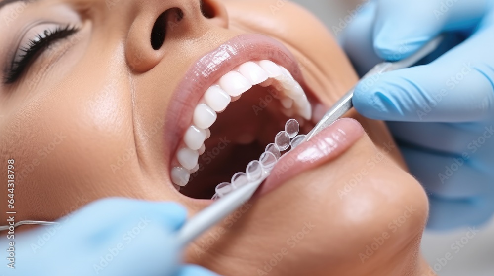 Medical and dental procedure, Healthcare and closeup, Oral health, orthodontics.