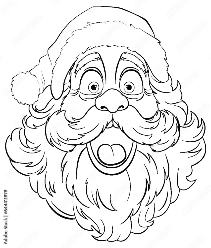 Santa Claus with Surprise Facial Expression