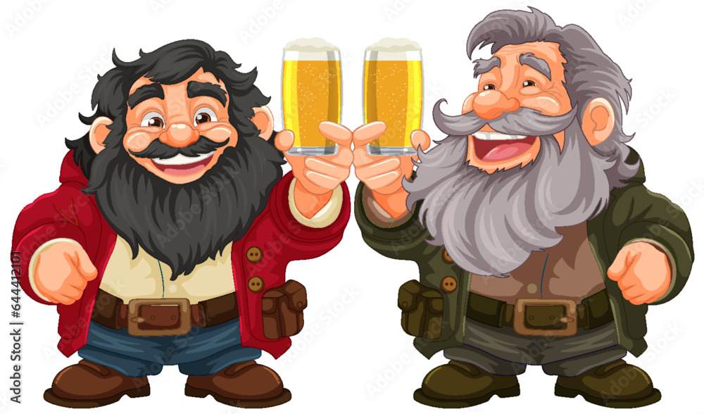 Celebrating Friendship: Happy Old Men Enjoying Beer