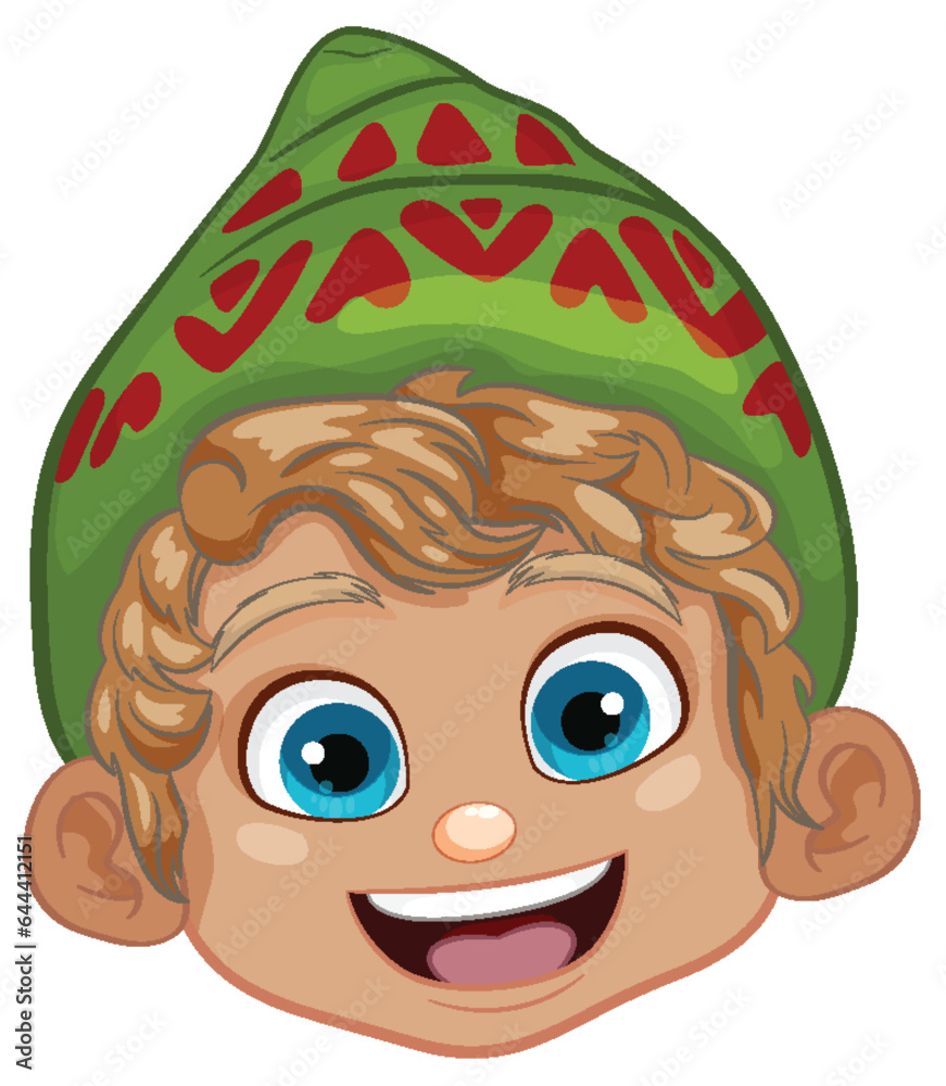 Cheerful Boy with Party Beanie Hat