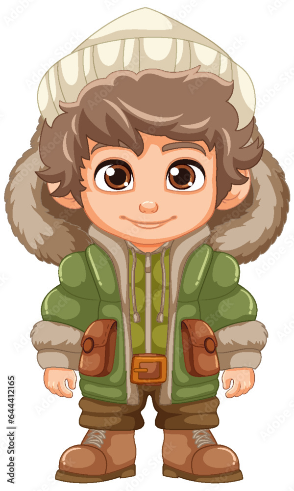 Cute Young Man in Winter Outfit