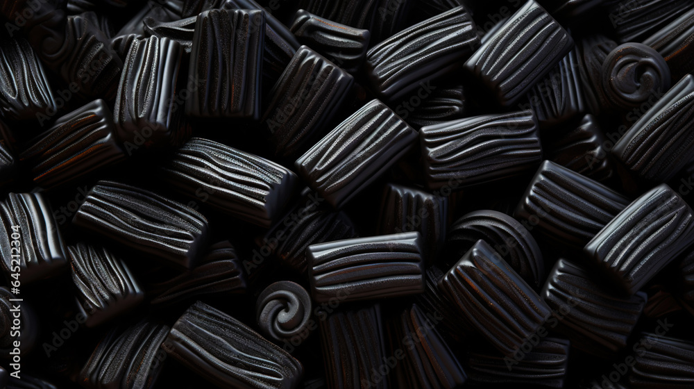 Licorice candies mix background. Sweet tasty backdrop. Generative AI