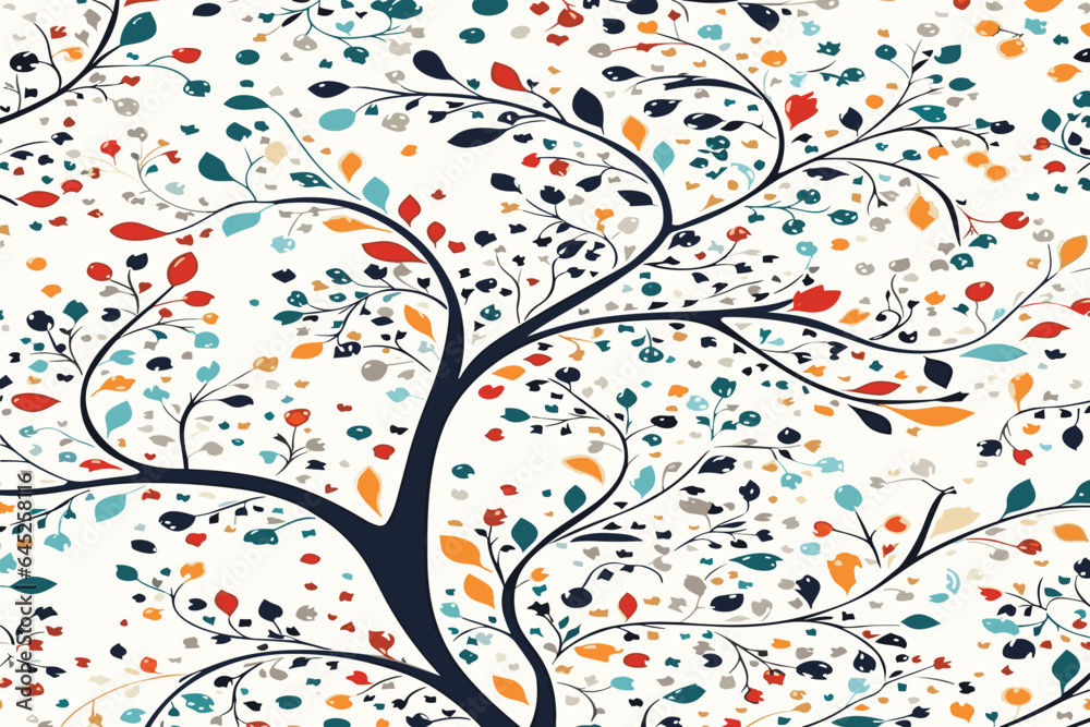 Vector seamless pattern of charming and whimsical doodle delights