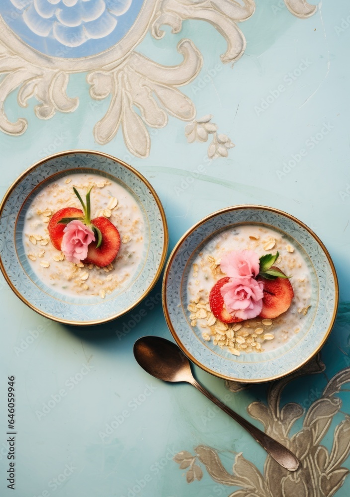 Oatmeal with raspberries