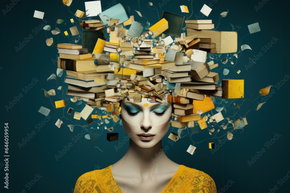 Girl with lots of book