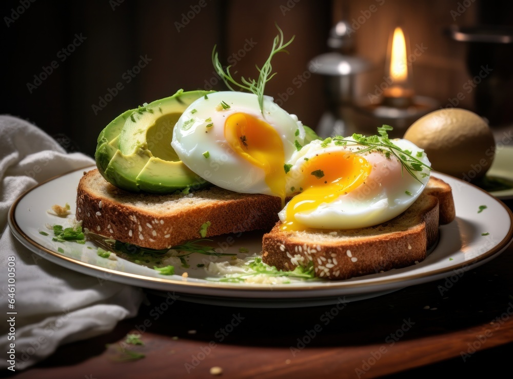 Healthy brealfast with fried eggs