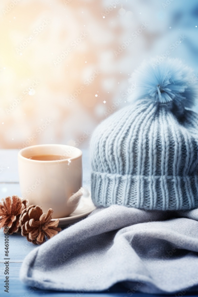 Cozy morning winter background