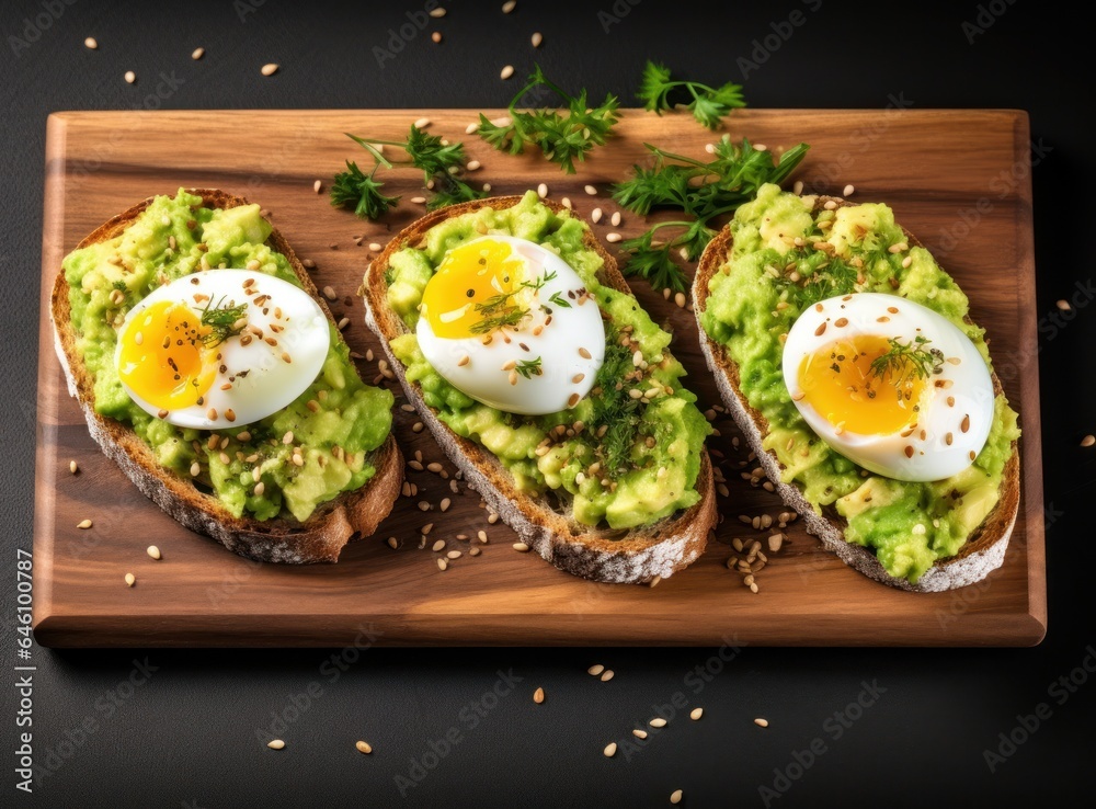 Healthy brealfast with fried eggs