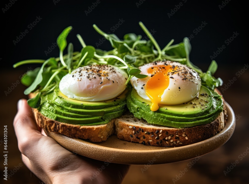 Healthy brealfast with fried eggs