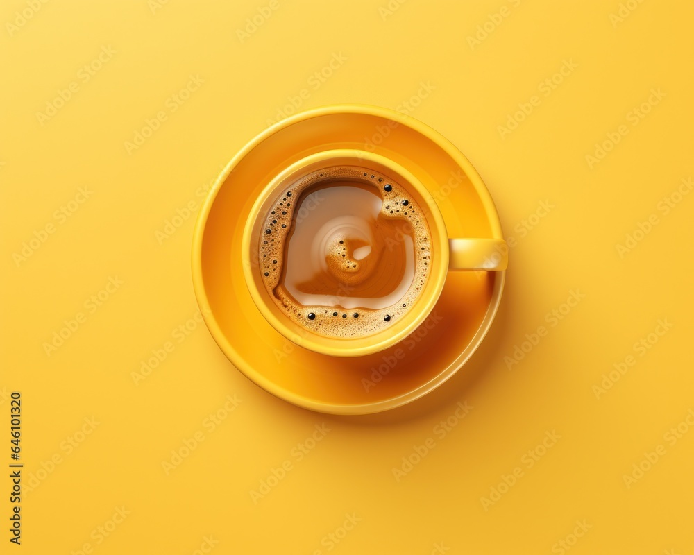 Coffee time concept in yellow colors