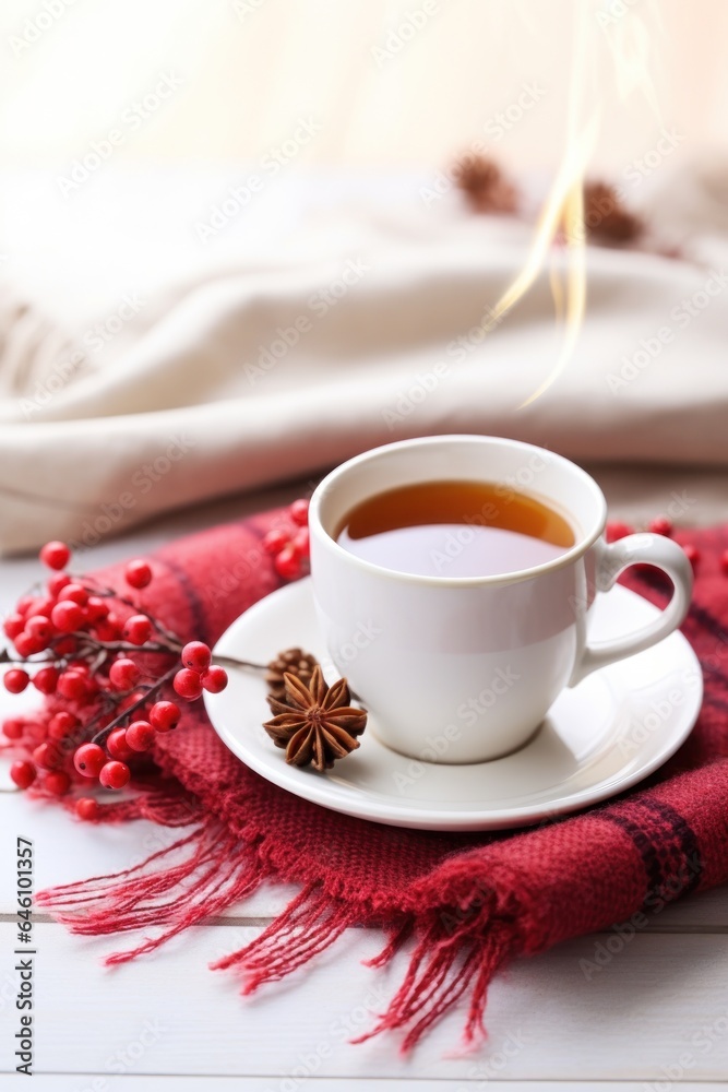 Cozy morning winter background