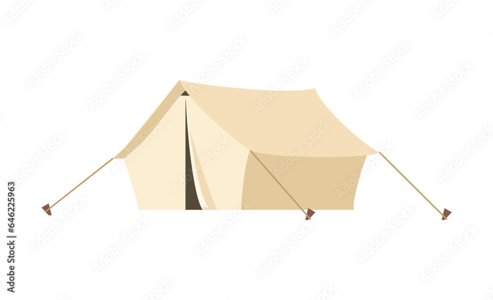 Dome tent, cartoon flat vector illustration isolated on white background.