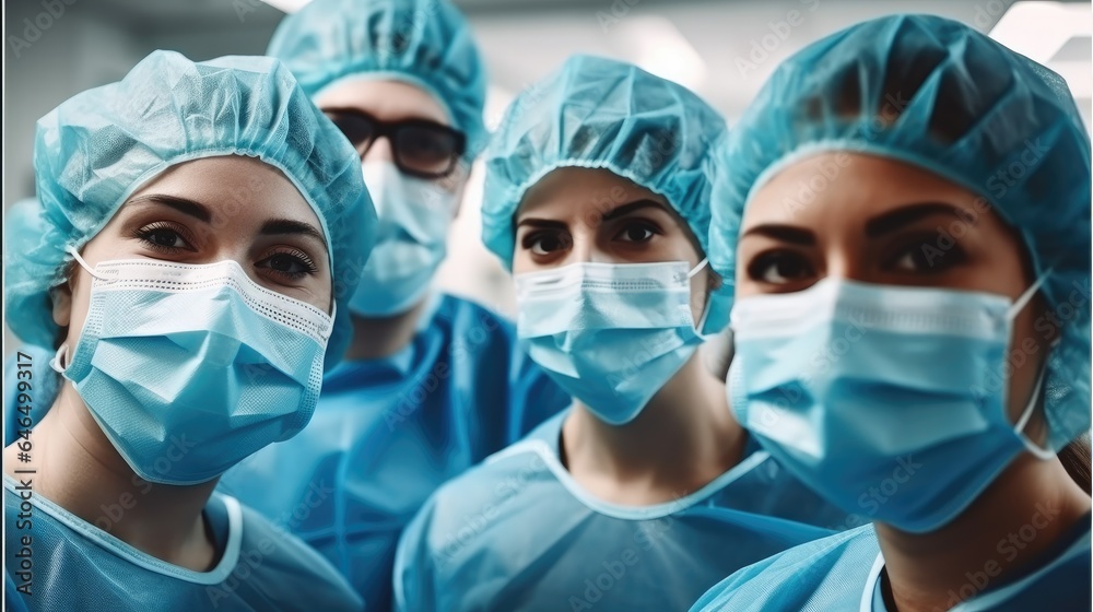 Team of medical doctors in operating room.