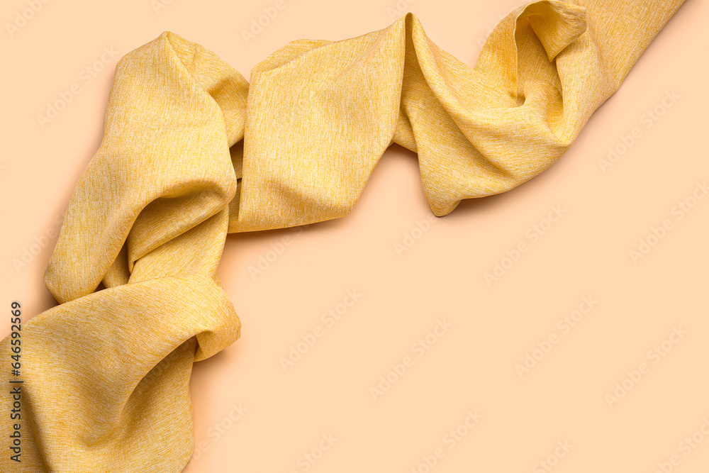 Cotton napkin on color background