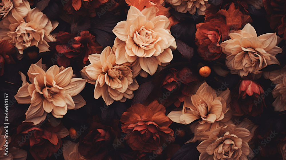 Beautiful autumn flower patterns - Floral background