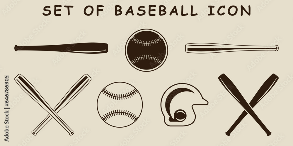 set of isolated baseball icon vector illustration template graphic design. bundle collection of vari