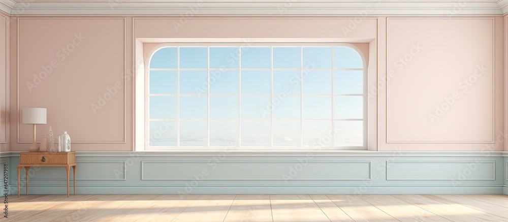 a room with a spacious window