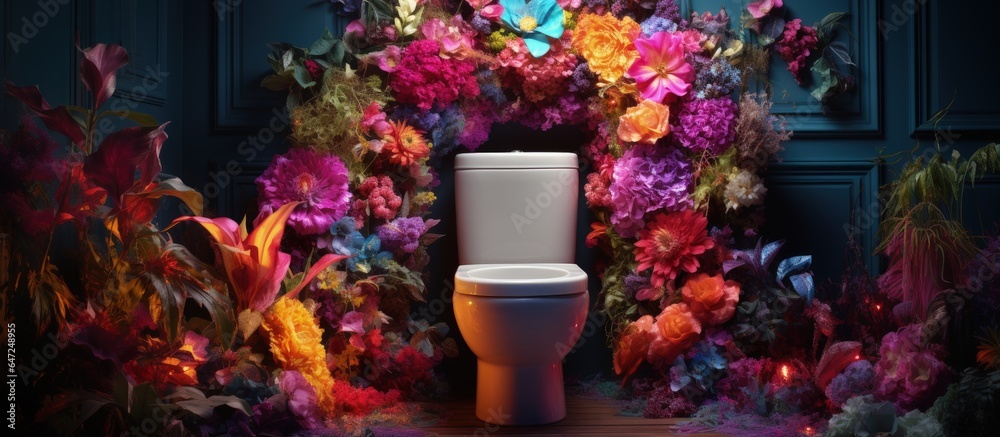 brightly colored modern toilet with a beautiful interior