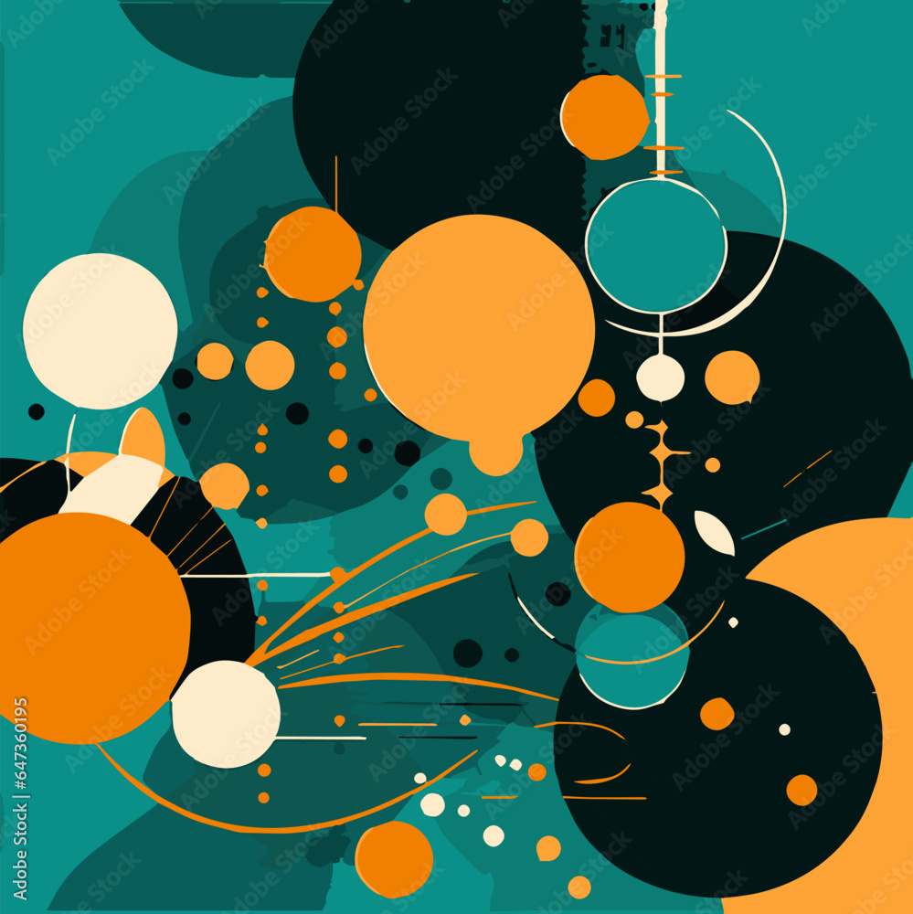 vector art orange and teal, abstract, graphic detail, promotional image