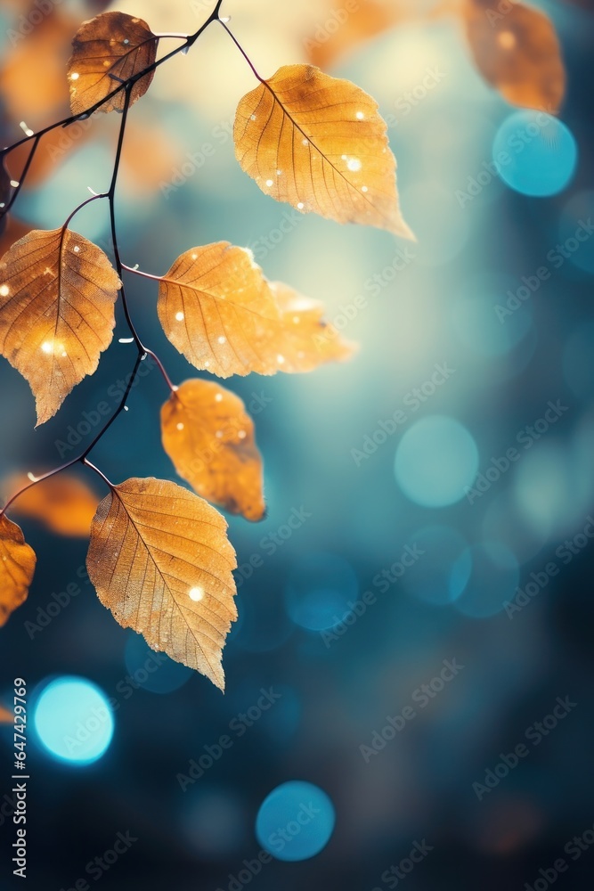 Autumn background with falling leaves