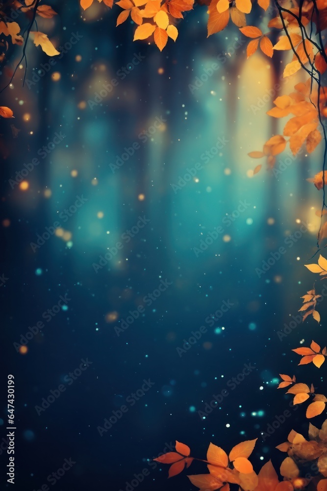 Autumn background with falling leaves