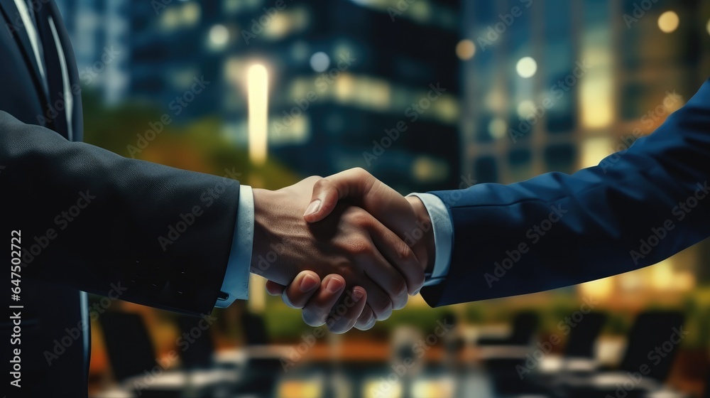 Business people shaking hands after conclusion of a contract.