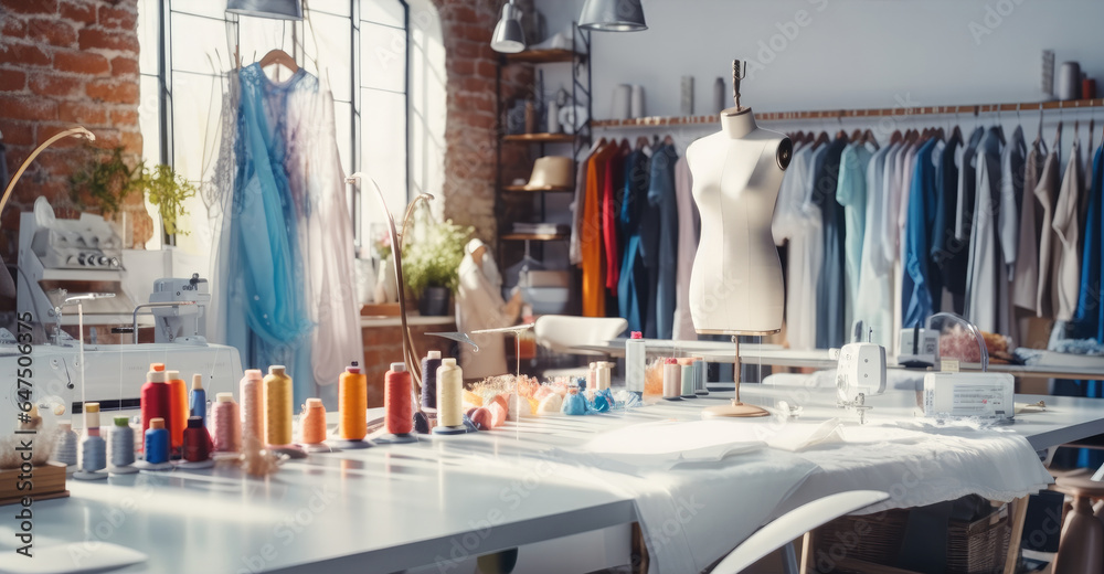 A tools and equipment of the fashion design in workshop.