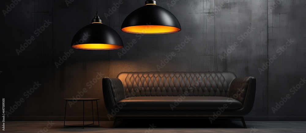 Background of a modern black lamp