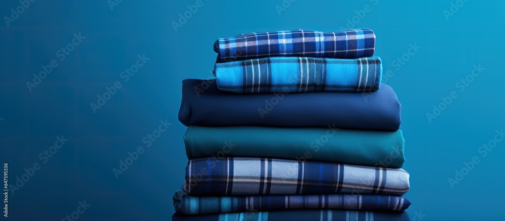 Arrange blue plaid horizontally following 2020 s trending color