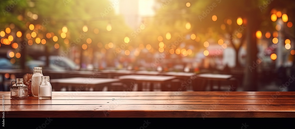 Blur background in restaurant on top of a table