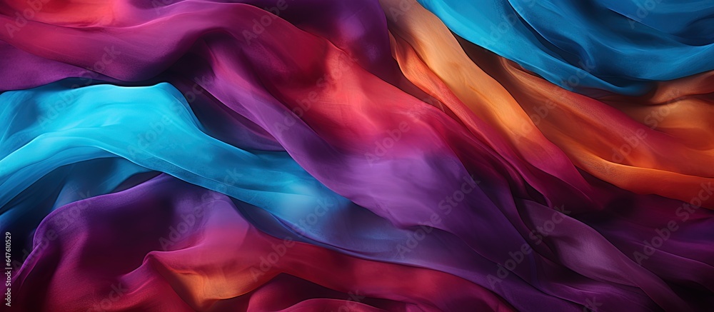 A detailed colorful and fluffy abstract art background with a shaggy texture and long fibers made of