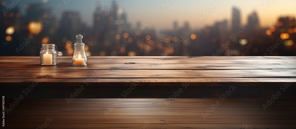 Blurry background with table top in foreground