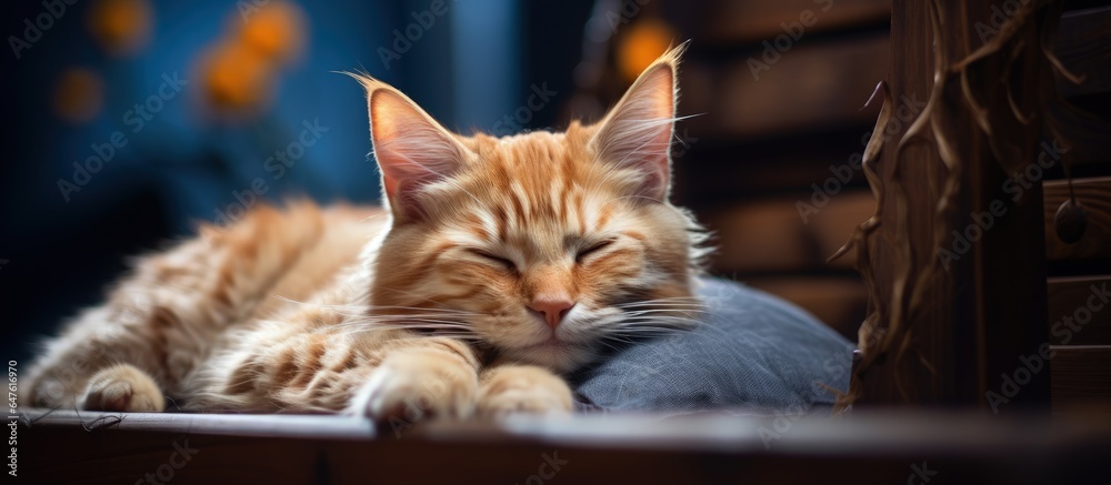 Cat lounging on chair