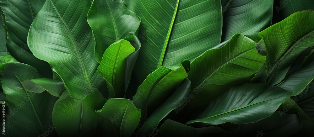 Close up image of a big leaf from a banana plant