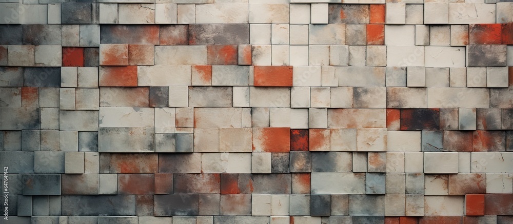 Abstract texture on the tiled wall