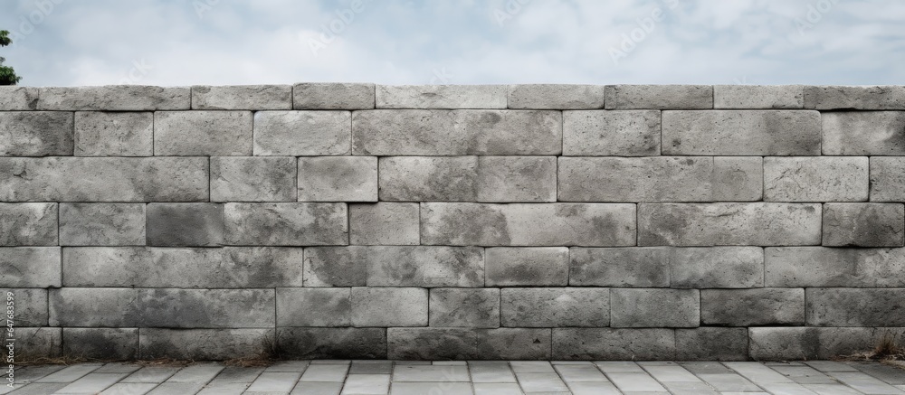 Background and pattern of a concrete block fence