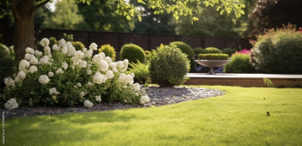 An elegant garden to relax in the summer