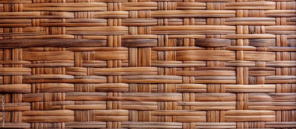 Rattan brown texture background complements garden furniture design detail with natural patterns and