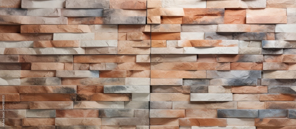 digital design for seamless ceramic wall tiles with brick stone and textured elements