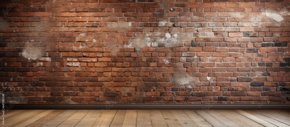 Design interior of empty loft room with wide picture of living space