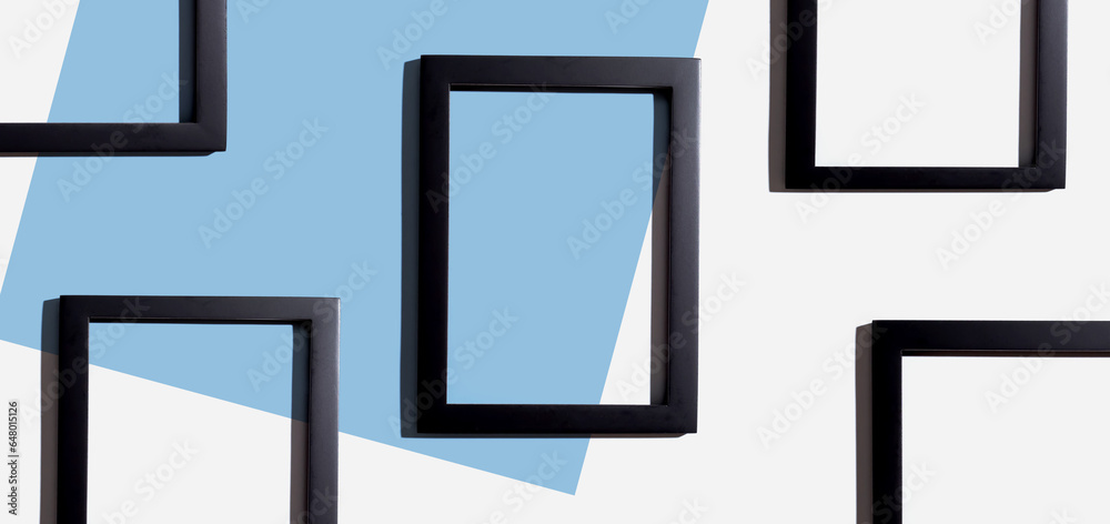 Blank rectangle picture frames with copy space