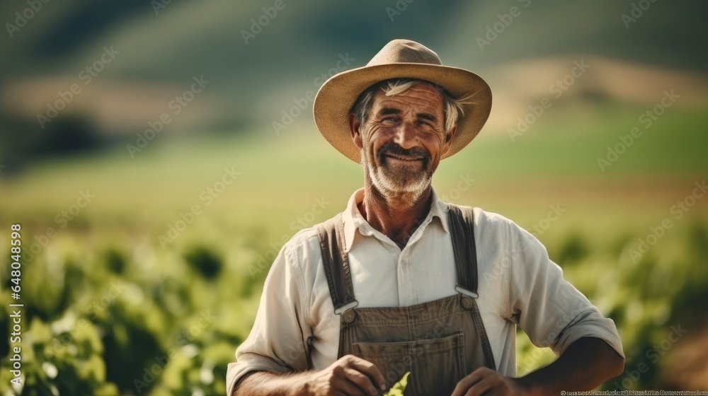 Farmer works on farm, This farm is my pride and joy.