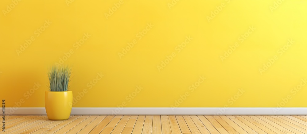 Yellow wooden blur space at home