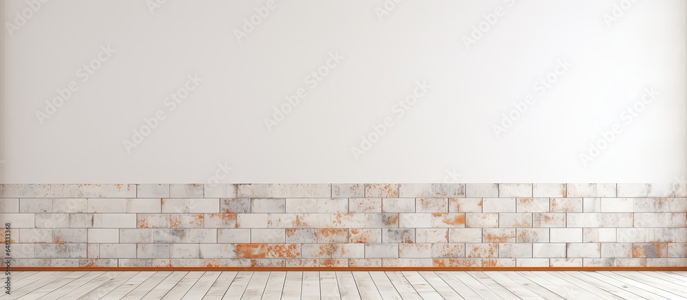 White wall surface with tile background