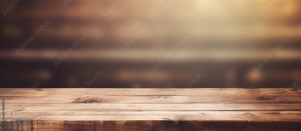 Wooden table with plank board background