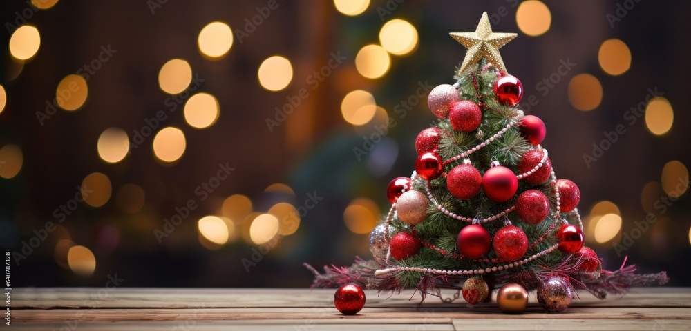 Holiday background with Christmas tree