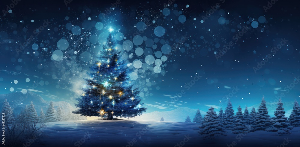 Holiday background with Christmas tree