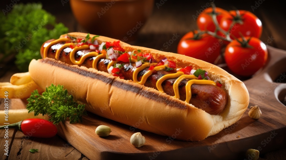 Hot dog with sausage