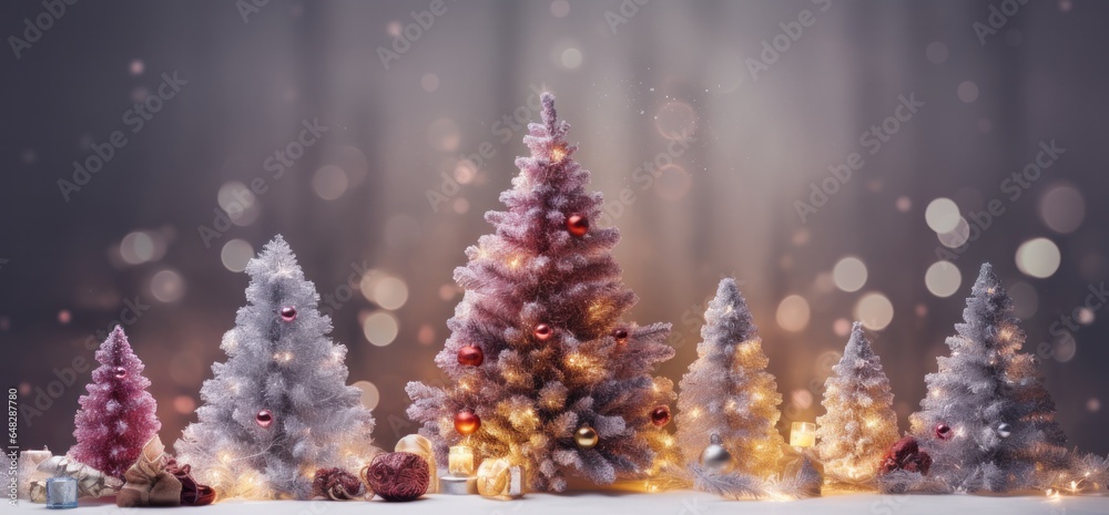 Holiday background with Christmas tree